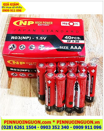 COMBO MUA 01HỘP (20vỉ=40viên, Loại vỉ 02 viên) Pin AAA 1.5v NP R03(NP) High Power Battery chính hãng _Giá chỉ 69.000đ/ Hộp 40viên